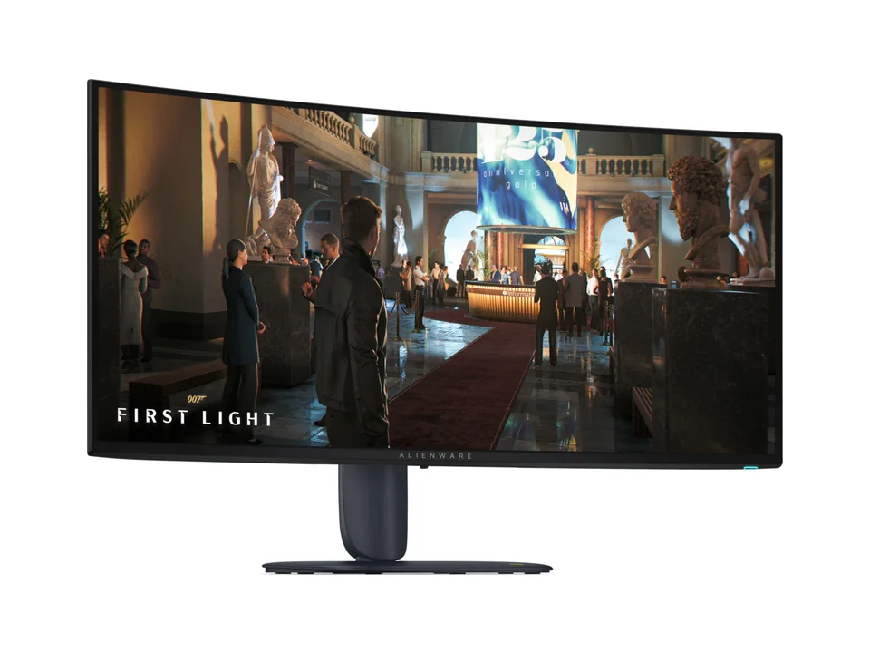 Alienware AW3426DW curved ultrawide monitor seen at an angle