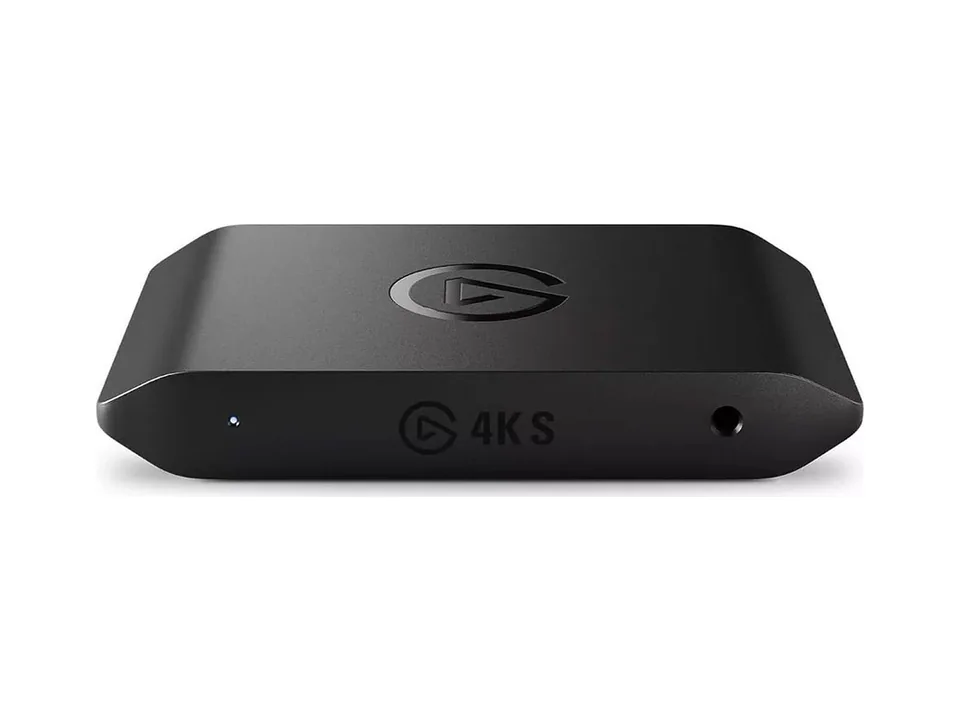 Black Elgato Game Capture 4K S capture card, front view