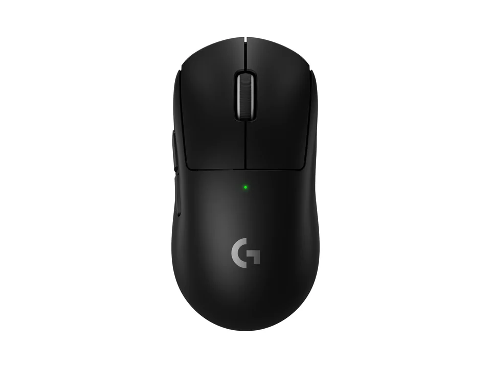 Logitech G PRO X SUPERLIGHT 2 wireless gaming mouse in black, top view