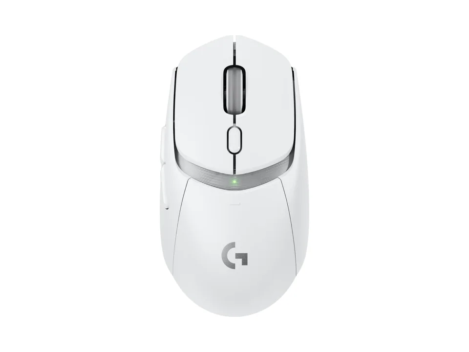 Ratón inalámbrico Logitech G309 LIGHTSPEED en blanco, vista superior sobre fondo transparente