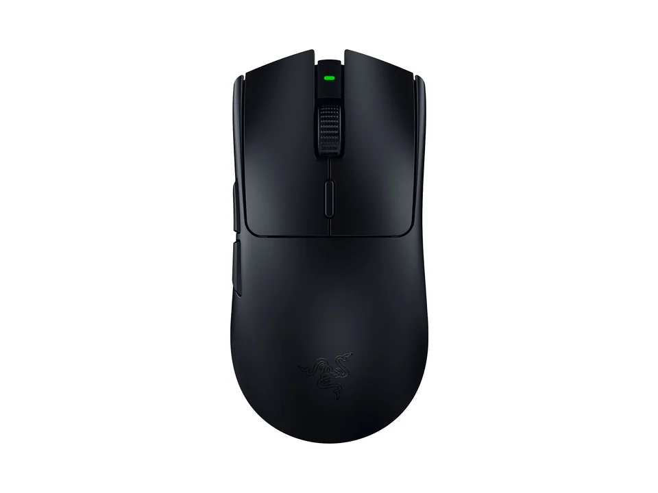 Razer Viper V3 HyperSpeed wireless gaming mouse in black, top view on a white background