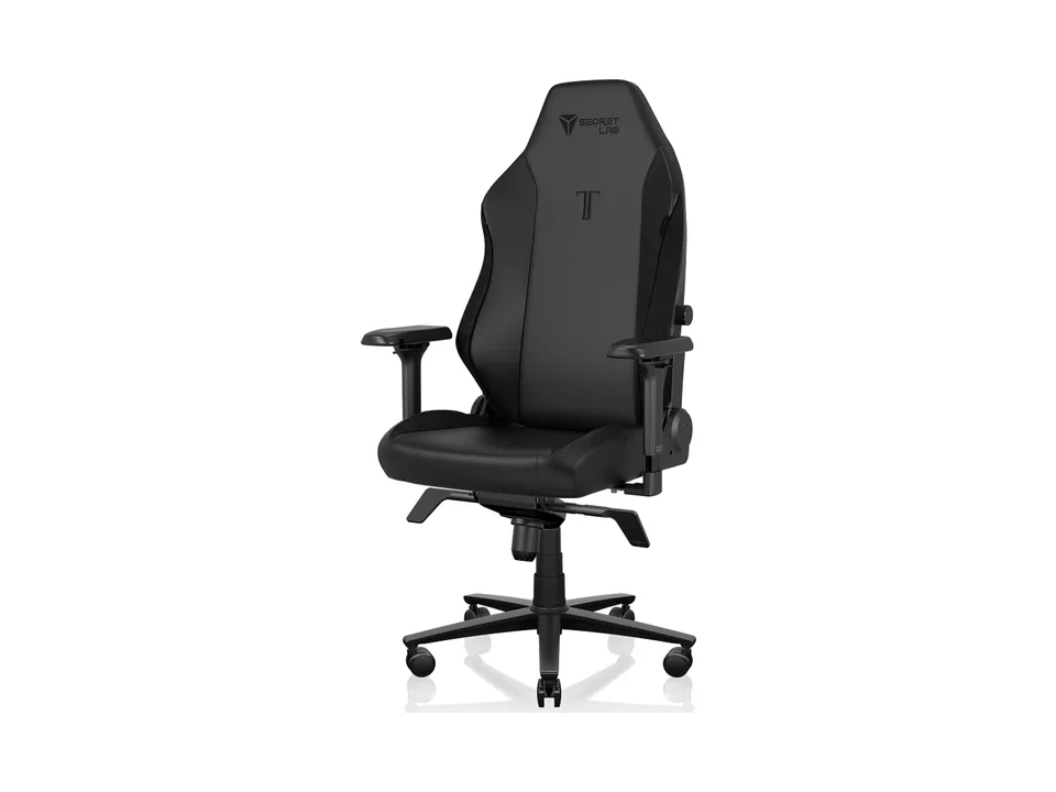 Black Secretlab TITAN Evo gaming chair in NEO Hybrid Leatherette, three-quarter view